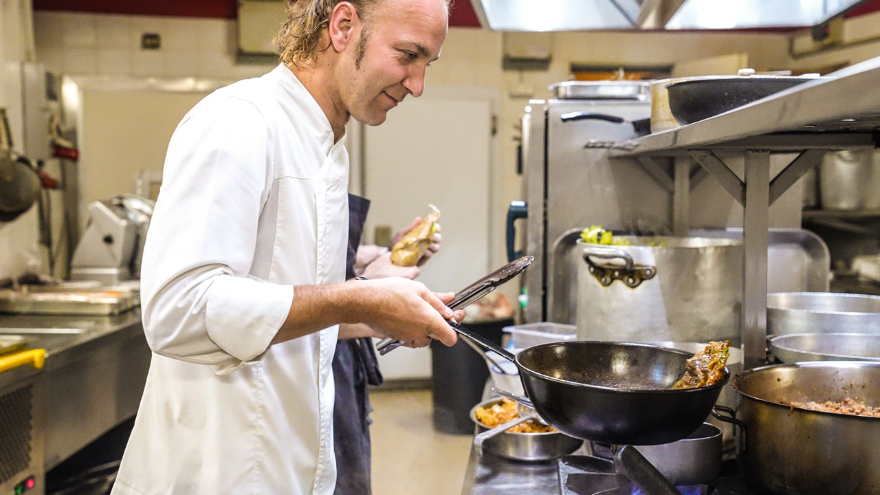 Chef Mattia Giacomelli at work